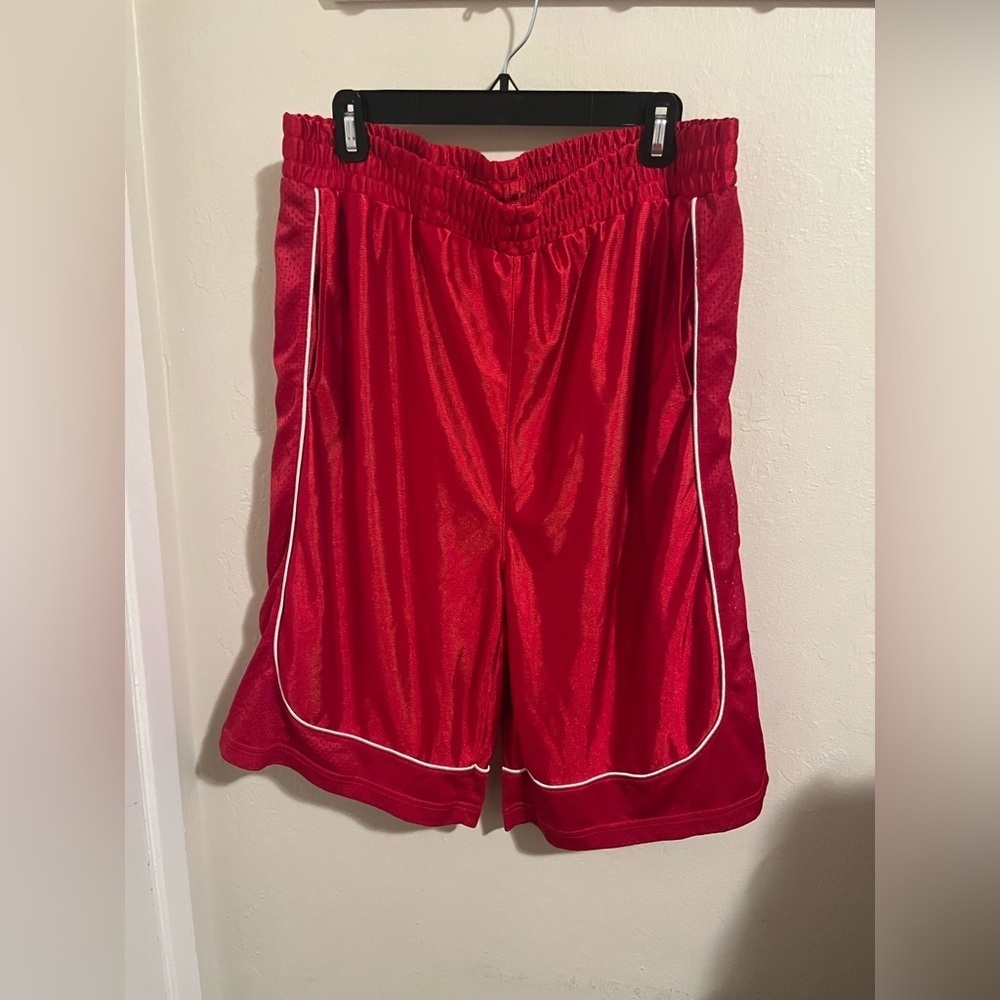 Vibrant Red Men's Athletic Shorts